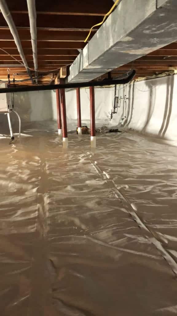 Crawl space waterproofing