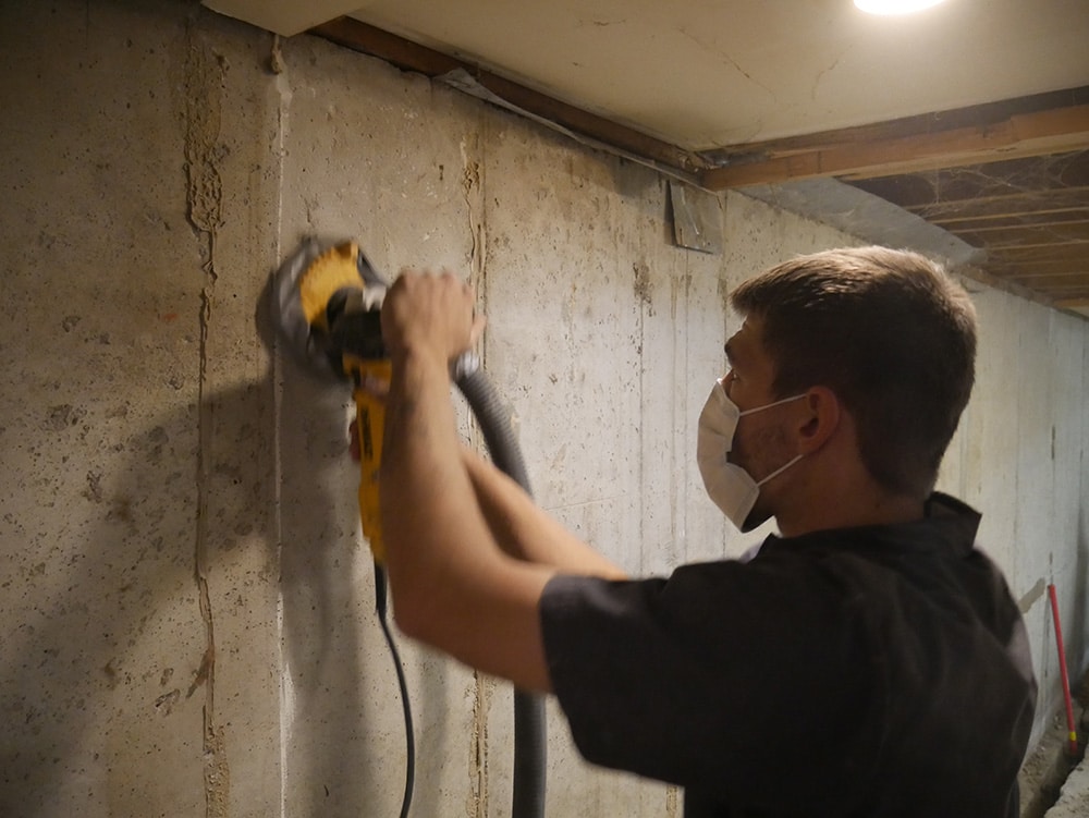 Fixing Wall Crack for foundation leak repair