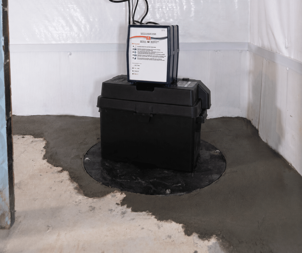 Sump pump system with battery back up